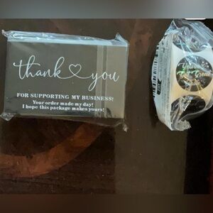 Premium black Thank You Cards and stickers for Business